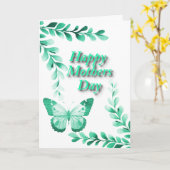Carte Plante et papillon en vert (Fleur jaune)