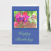 Carte Plante Fuchsia/Joyeux anniversaire/personnalisable (Devant)