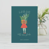 Carte plante Lady Christmas Flat Card (Debout devant)