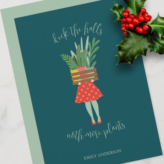 Carte plante Lady Christmas Flat Card