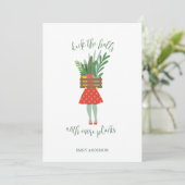 Carte plante Lady Christmas Flat Card (Debout devant)