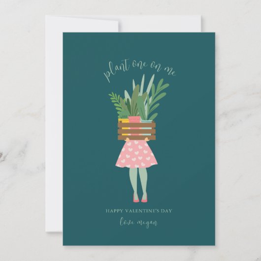 Carte plante Lady Valentine's Day Flat Card (Devant)