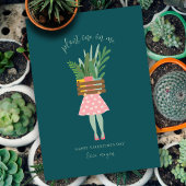 Carte plante Lady Valentine's Day Flat Card