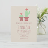 Carte Plantes de cactus modernes en pot pour fête d'anni (Debout devant)