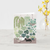 Carte Plantes et chat (Fleur jaune)