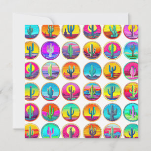 Carte Plantes succulentes de pop art de cactus jardin ja