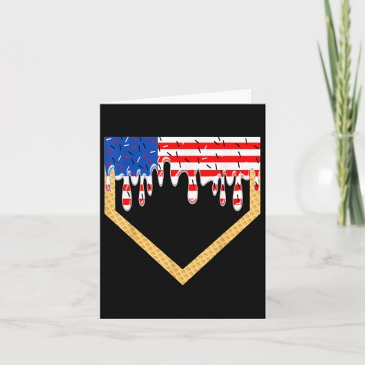 Carte Plaque de baseball Drip Garçons Glace US Drapeau 4 (Devant)