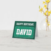 Carte Plaque de licence verte et blanche personnalisée A (Fleur jaune)