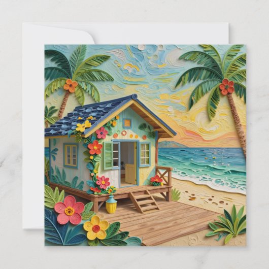 Carte Plaque de maison de plage océanique (Devant)