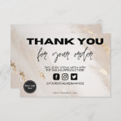 Carte Plaque d'or Merci beige (Devant / Derrière)