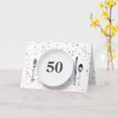 Carte Plaque et argenterie 50e anniversaire (Fleur jaune)