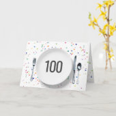 Carte Plaque et argenterie pour 100e anniversaire (Fleur jaune)