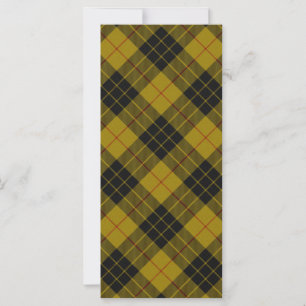 Carte Plaque noire jaune tartan MacLeod