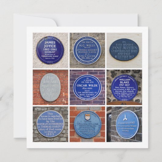 Carte Plaques d'écrivains (Devant)