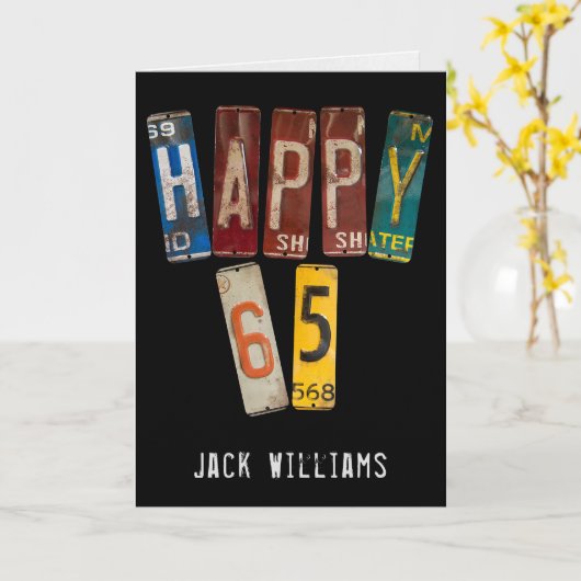 Carte Plaques d'immatriculation de voiture 65ème anniver (Fleur jaune)