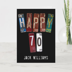 Carte Plaques d'immatriculation de voiture vieilles de 7