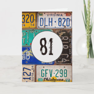 Carte Plaques rouillées pour 81e anniversaire
