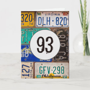 Carte Plaques vintages pour 93e anniversaire