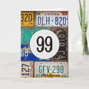 Carte Plaques vintages pour 99e anniversaire
