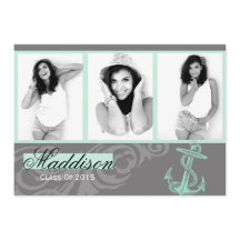 Carte plat 2015 Mint Ancre Photo Graduation
