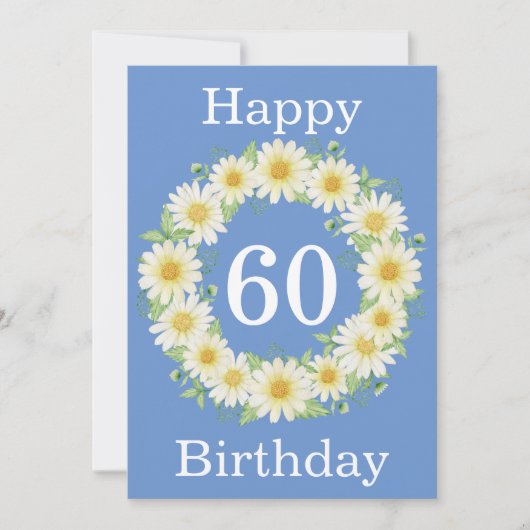 Carte plat 60e Anniversaire Daisy (Devant)