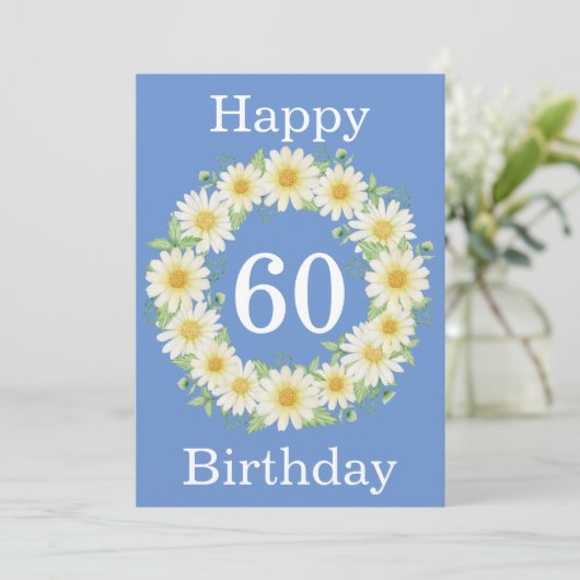 Carte plat 60e Anniversaire Daisy (Debout devant)
