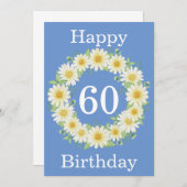 Carte plat 60e Anniversaire Daisy (Devant / Derrière)