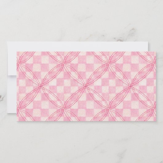 CARTE PLAT 8 x 4 PINK CHECK II / Horizontal (Devant)