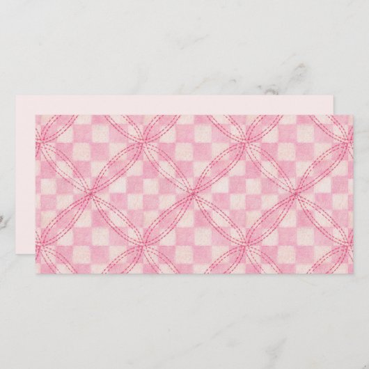 CARTE PLAT 8 x 4 PINK CHECK II / Horizontal (Devant / Derrière)