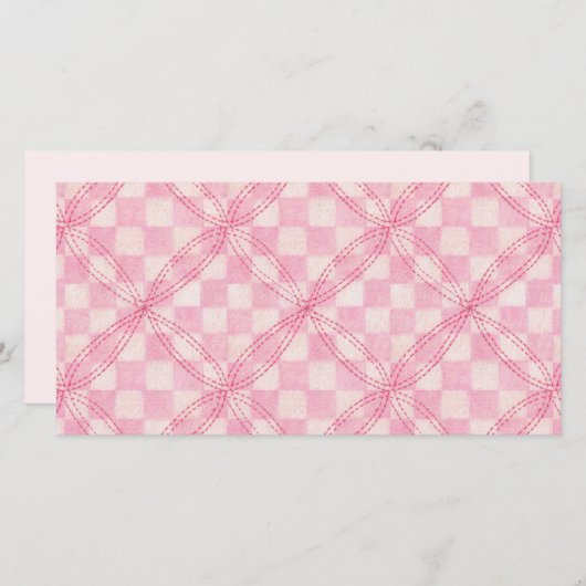 CARTE PLAT 8 x 4 PINK CHECK II / Horizontal (Devant / Derrière)