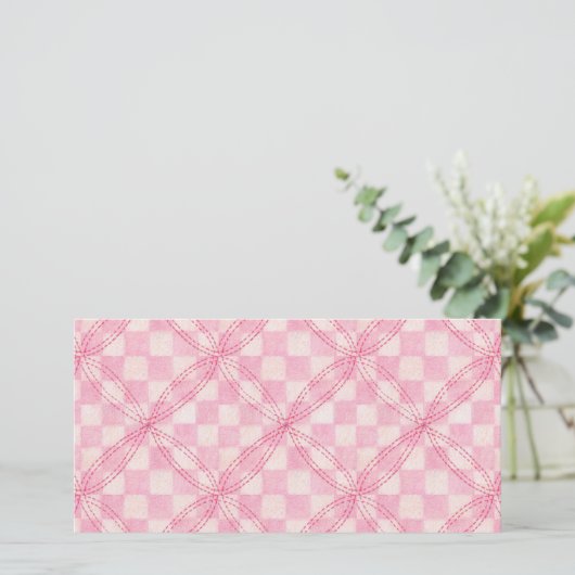 CARTE PLAT 8 x 4 PINK CHECK II / Horizontal (Debout devant)
