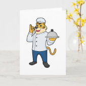 Carte Plat à chapeau de chef Tiger Cook (Fleur jaune)