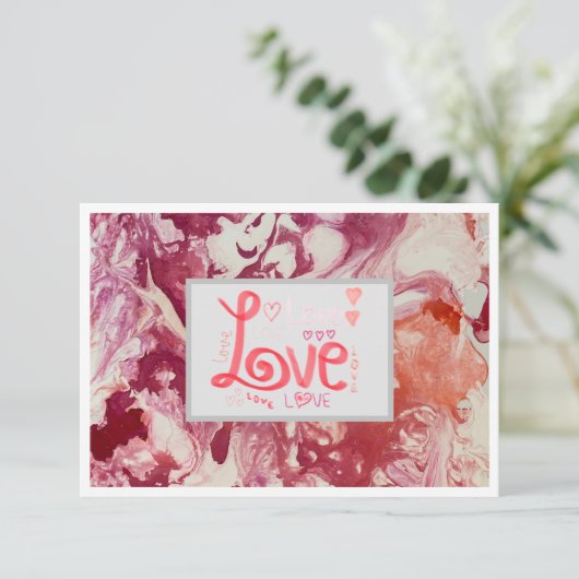 Carte Plat Amour Merci 3,5 pouces x 5 pouces - Rou (Debout devant)