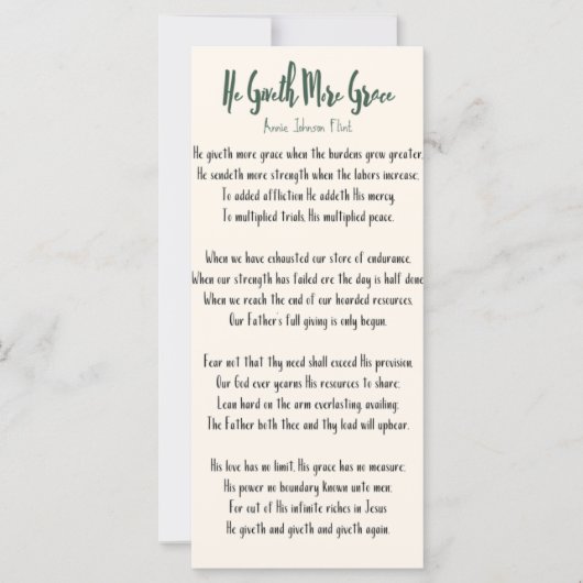 Carte Plat Annie Johnson Flint Il Donne Plus De Gr (Devant)