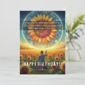 Carte Plat Anniversaire du peintre de tournesol (Debout devant)