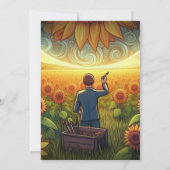 Carte Plat Anniversaire du peintre de tournesol (Dos)