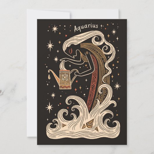 Carte plat - Aquarius Celestial Zodiac Art (Devant)