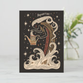 Carte plat - Aquarius Celestial Zodiac Art (Debout devant)