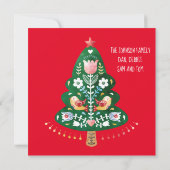 Carte Plat Arbre de Noël Art populaire scandinave (Dos)