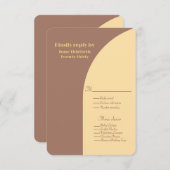 Carte Plat Arrondie Mocha Mousse Réponse mariage (Devant / Derrière)