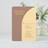 Carte Plat Arrondie Mocha Mousse Réponse mariage (Debout devant)