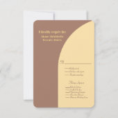 Carte Plat Arrondie Mocha Mousse Réponse mariage (Devant)