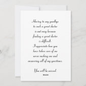 Carte plat au revoir et à la chance (Dos)