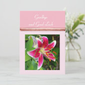 Carte plat au revoir et à la chance (Debout devant)