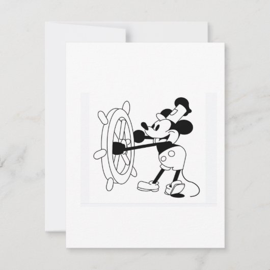 Carte plat avec emblématique Steamboat Willie desi (Devant)