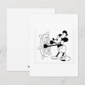Carte plat avec emblématique Steamboat Willie desi (Devant / Derrière)