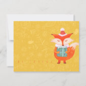 Carte plat avec renard mignon offrant un cadeau xm (Devant)