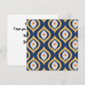 Carte Plat Bleue Ogee série Ikat (Devant / Derrière)
