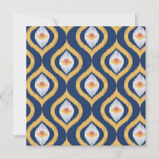 Carte Plat Bleue Ogee série Ikat (Devant)