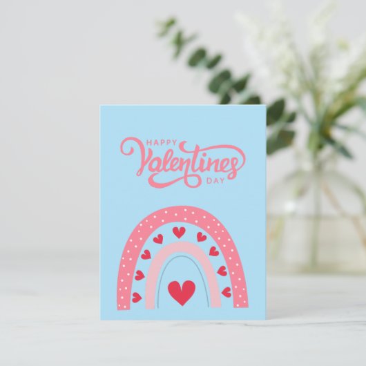 Carte Plat Boho Rainbow Valentines (Debout devant)